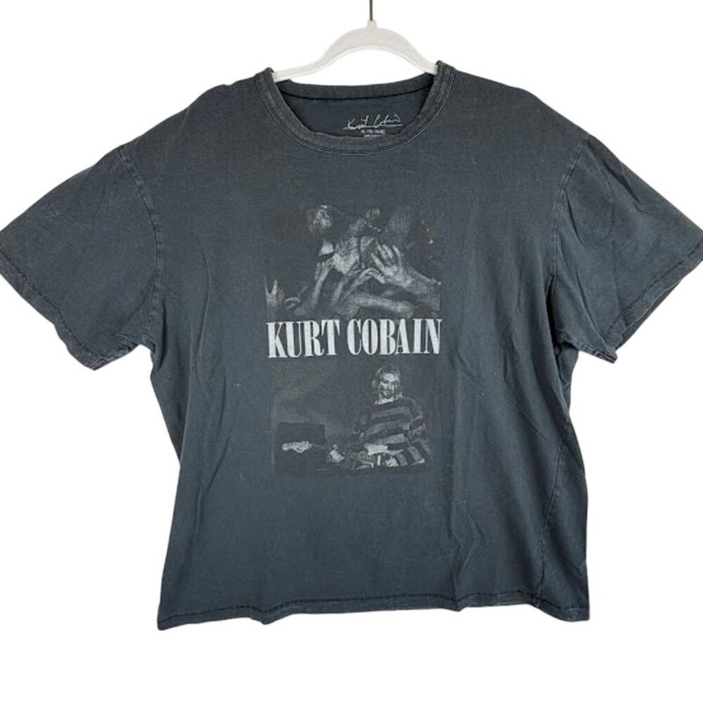 Kurt Cobain‎ Nirvana Gray Shirt Vintage Style Single Stitch Size XL Distressed